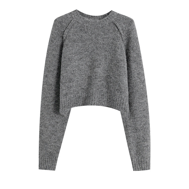 French Style Simple Temperament Leisure Round Neck Sweater