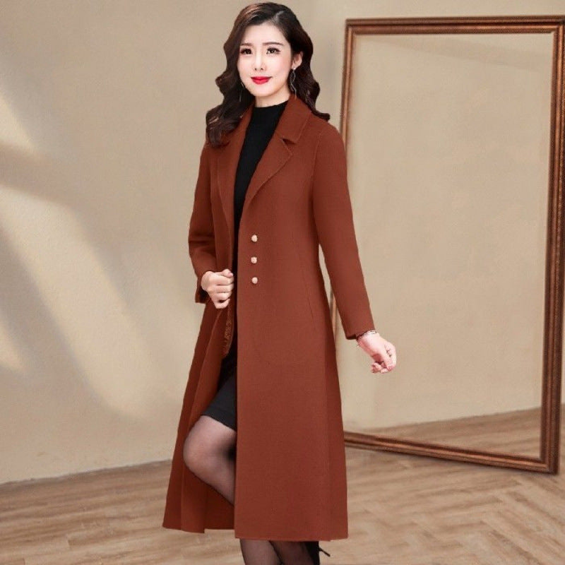 Trenchcoat til damer i uld i vestlig stil