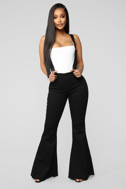 Ladies Denim Fashion Strap Trousers New Style