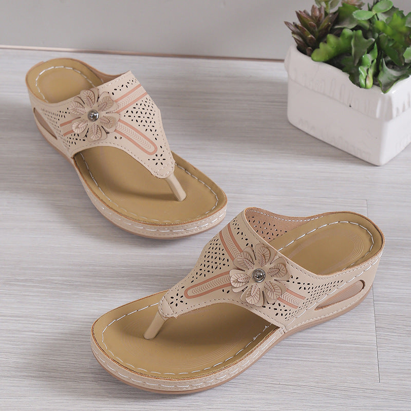 Women's Clip Toe Wedge Platform Slippers