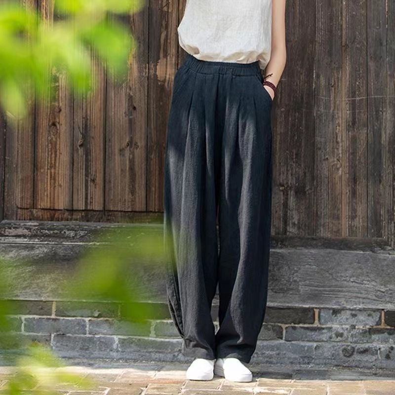 Women's Loose Casual Cotton And Linen Elegant Harem Pants