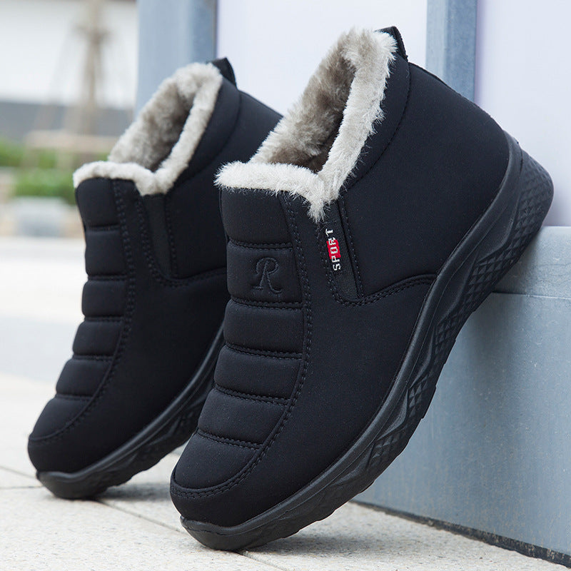 Winter Men's And Women's Low-top Cotton Boots Plus Velvet Thickening
