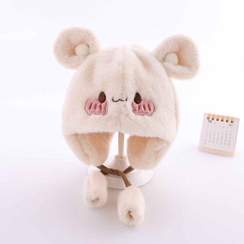 Baby Hat Cute Plush Warm Earflaps Cap