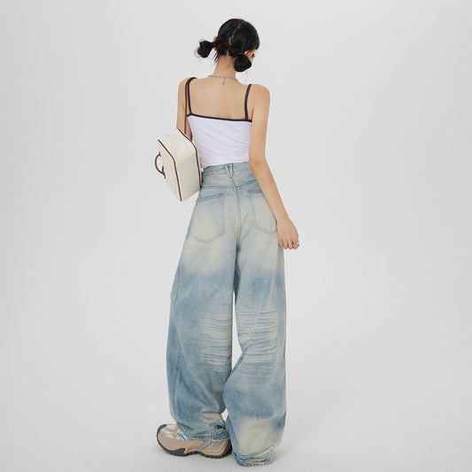 Women's American-style Retro Loose Wide-leg Jeans