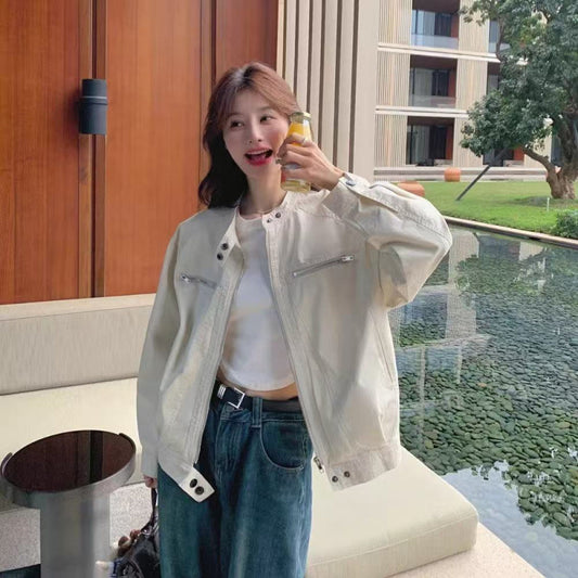 American-style Vintage Workwear Tactical Jacket For Women