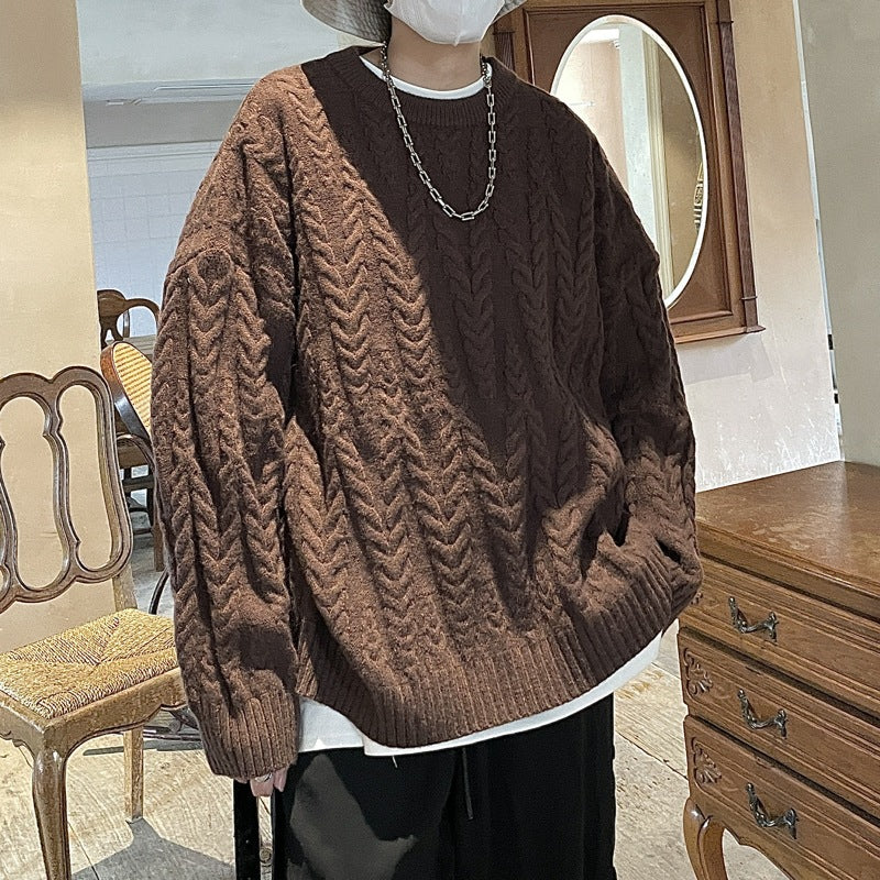 Fashion Men's And Women's Crewneck Solid Color Knitwear
