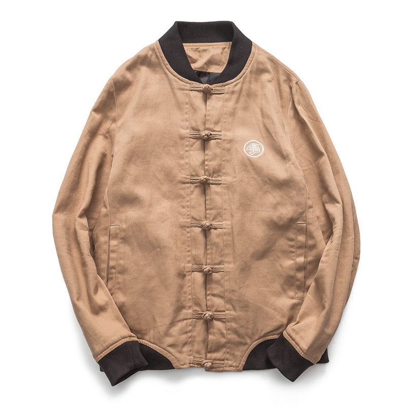 Chinese wind button men's cardigan clip