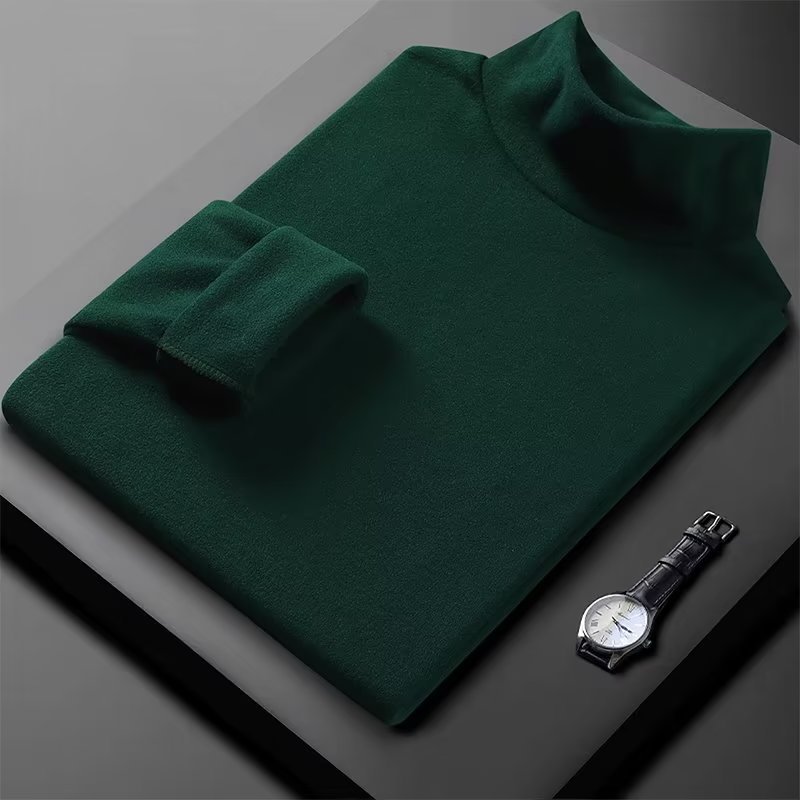Double-sided Dralon Semi-high Collar Warm Men's Undershirt