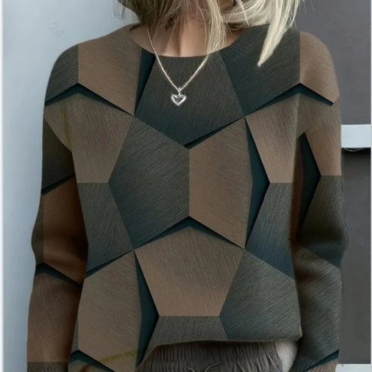 Dame Rundhalset Fleeceforet Sweatshirt Tyk Og Doven Stil Til Efterår Og Vinter