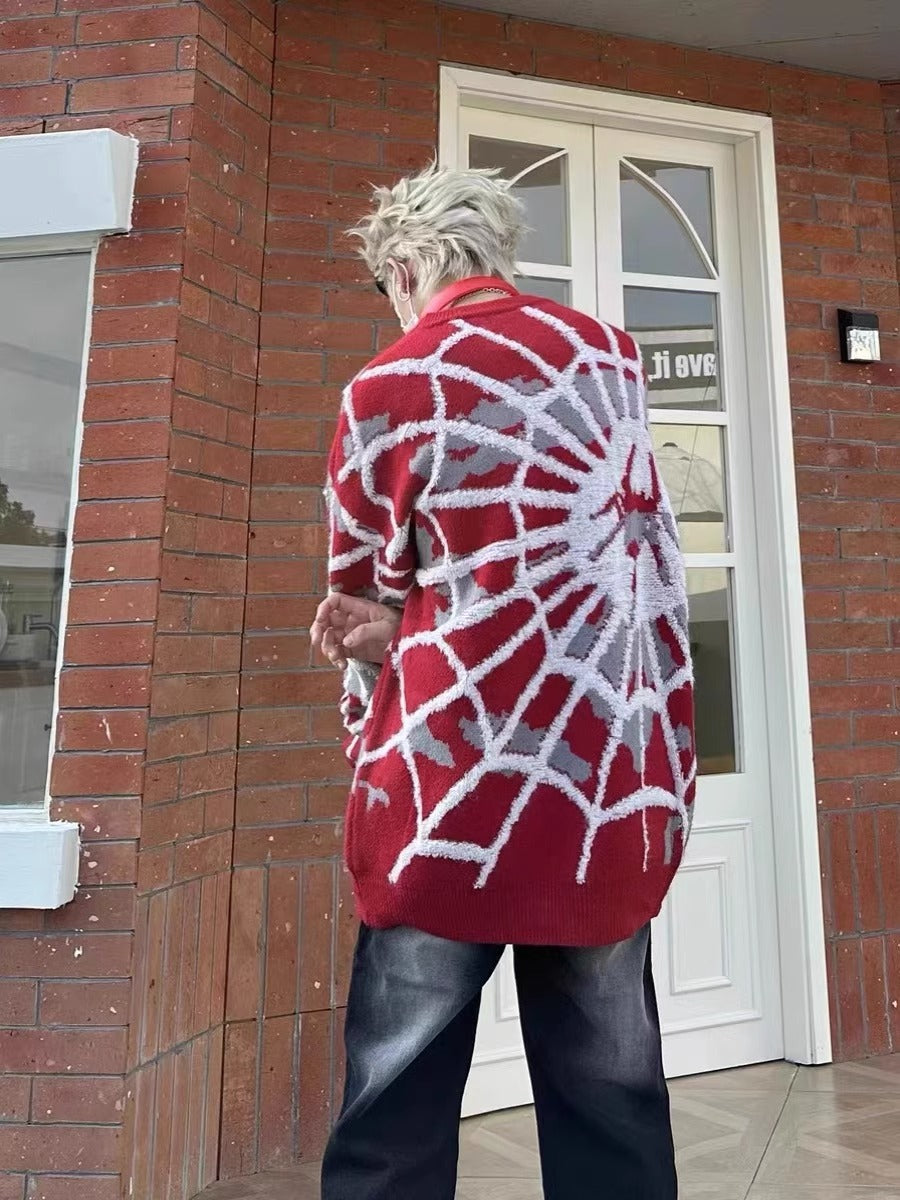 American High Street Spider Jacquard Crew Neck Sweater