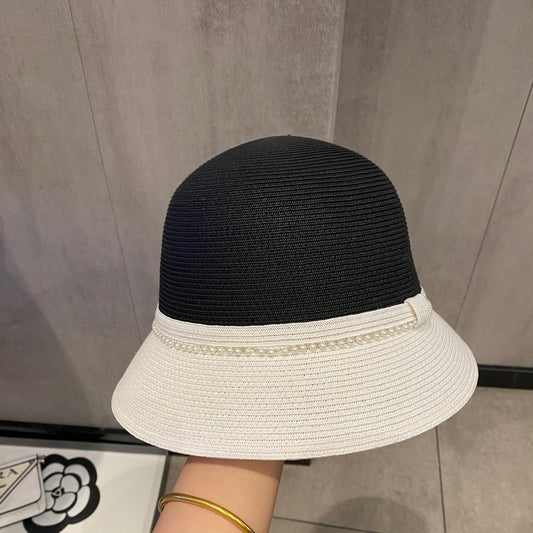 Sunlight Blocker For Summer French Pearl Straw Hat