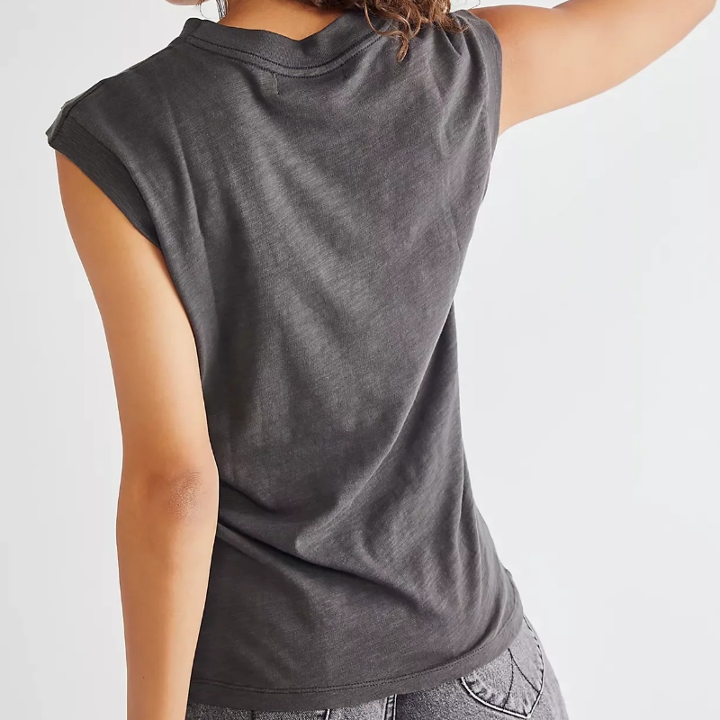 Spring New Women's Sun Flower Print Sleeveless T-Shirt