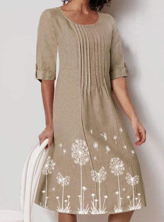 SpringSummer Cotton-Look Sleeveless One-Shoulder Dress