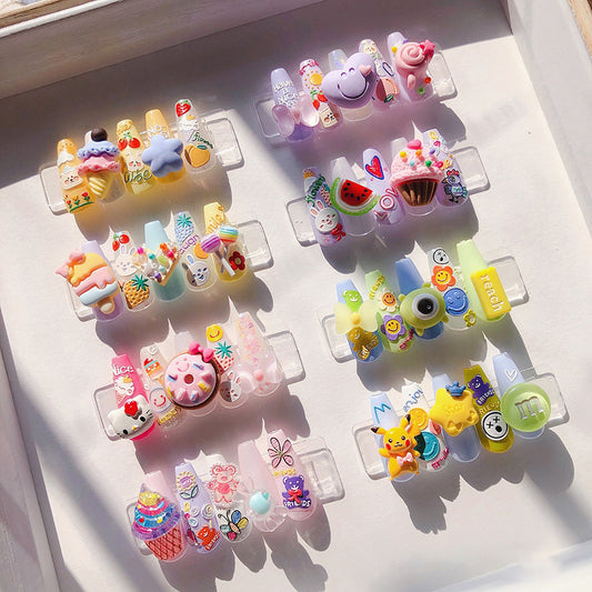 Simple And Cute 5D Adhesive Embossed Nail Stickers