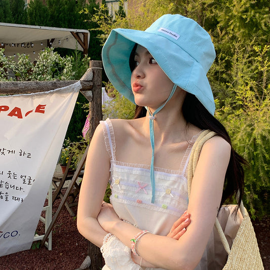 Mint Sweetheart Sun-shade Fisherman Hat Female Big Head Circumference