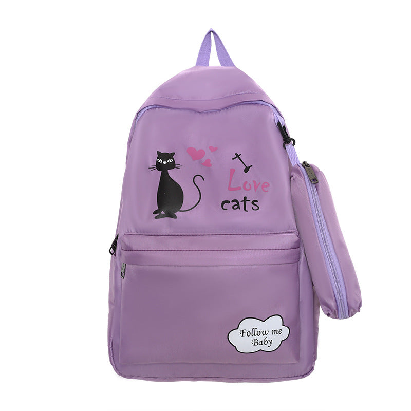 Female Cartoon Print Large-capacity Backpack