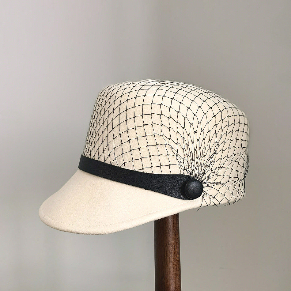Women's Fashion Casual Mesh Decorative Peaked Hat