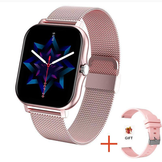 Smartwatch med tilpasset skivestil, musik, stemmeassistent, Bluetooth-opkald