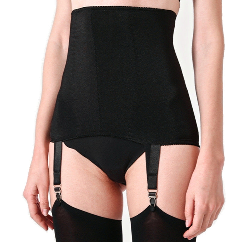 Ladies Suspender 4 Button Short Skirt High Waist Non-Slip Girdle