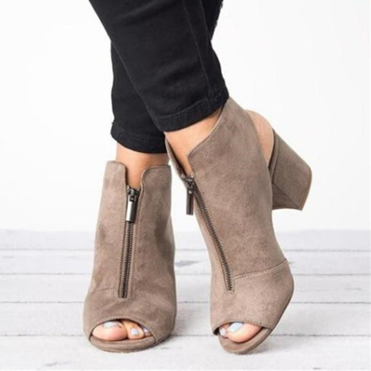 Fish mouth thick heel women's sandals