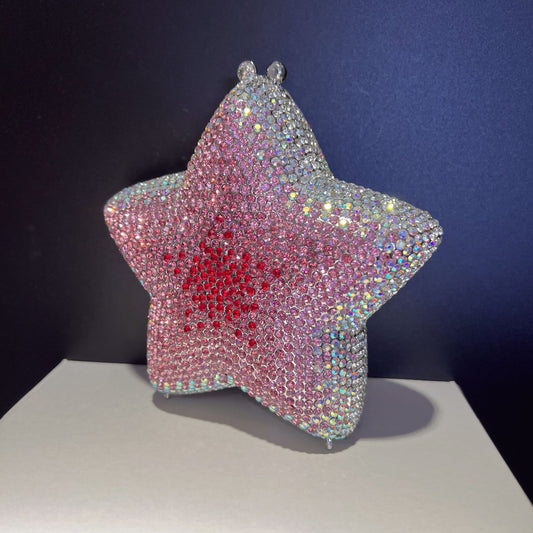 Lille stjernebesat diamantmiddag fuld diamant håndtaske