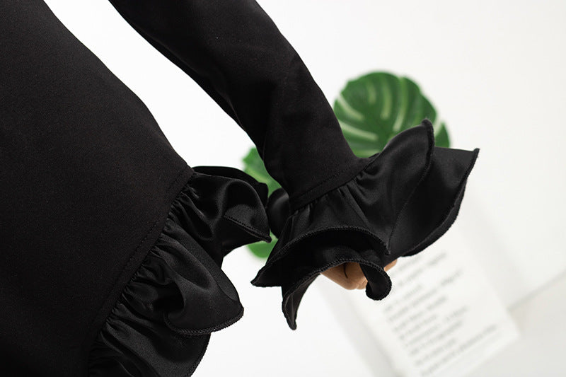 Ruffled shoulder jumpsuit