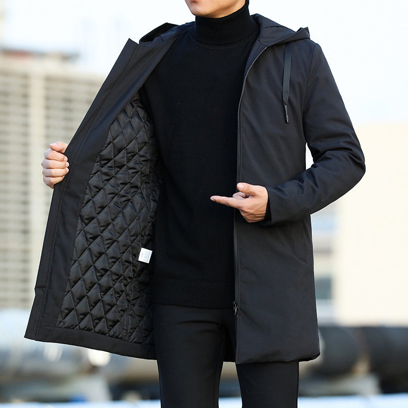 Men's thick hooded casual jacket