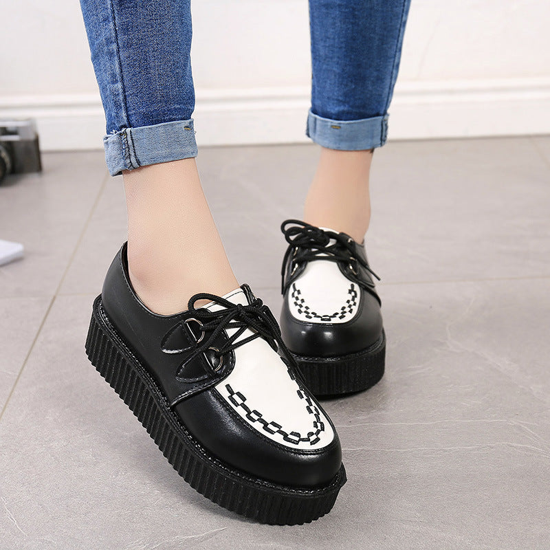 Harajuku British Style Retro Plateausko til Forår