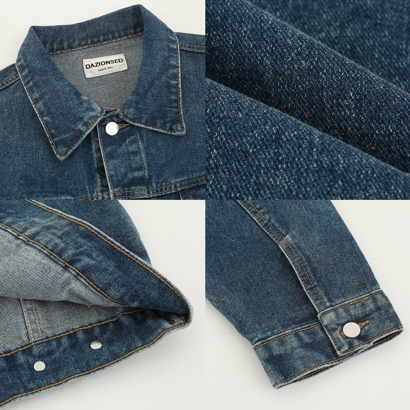 Washed Blue Denim Jacket Men's Short Section