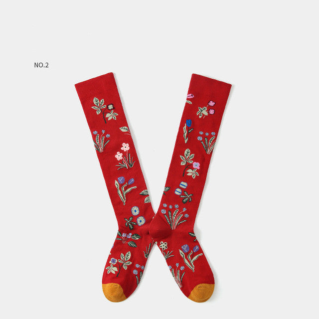Net Red Socks Street Skateboard Sesame Jacquard European Style