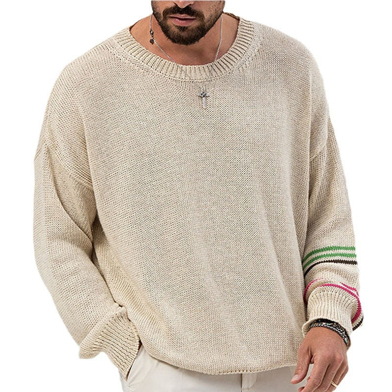 Rundhalset pullover letvægtssweater med lange ærmer