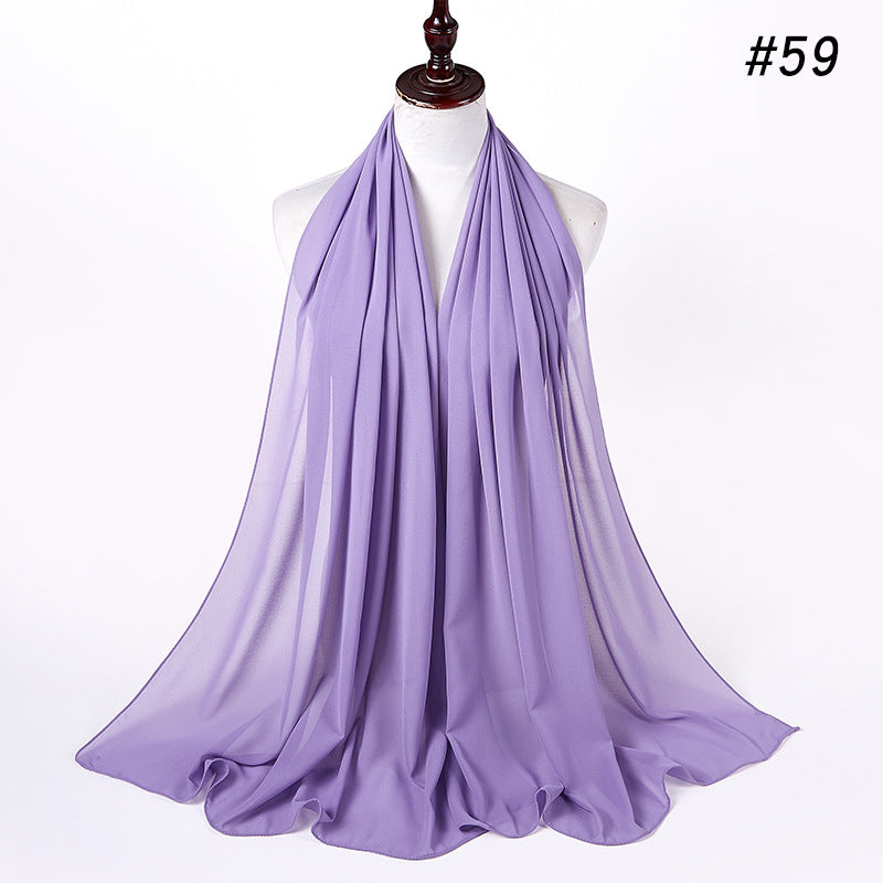 Monochrome Pearl Chiffon Bubble Scarf Headdress Women'S Headdress Scarf