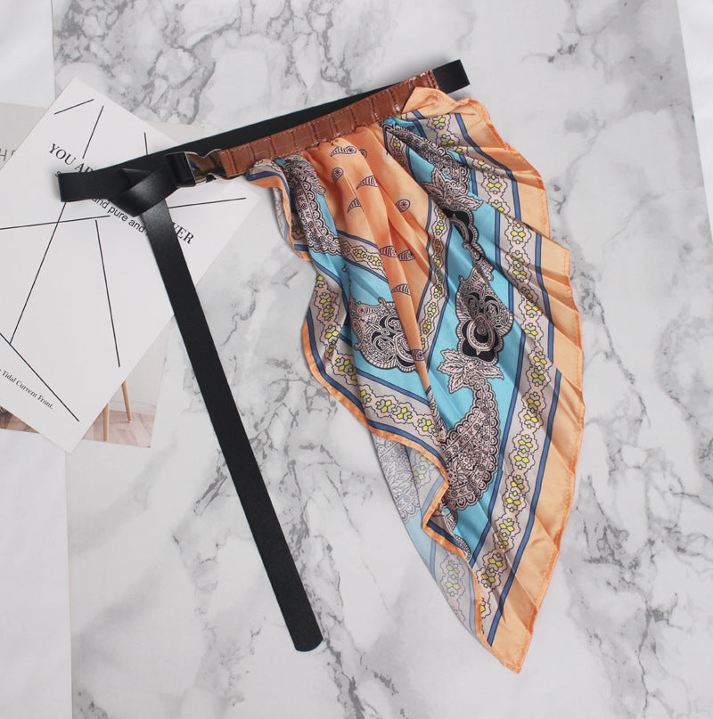 Vintage fashion punch-free scarf belt