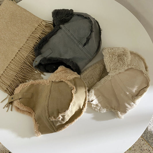 Warm Earmuffs Suede Retro Wear Windproof On Both Sides
