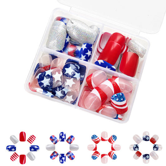 Wear Nail Finished American Five-pointed Star Independence Day Combination