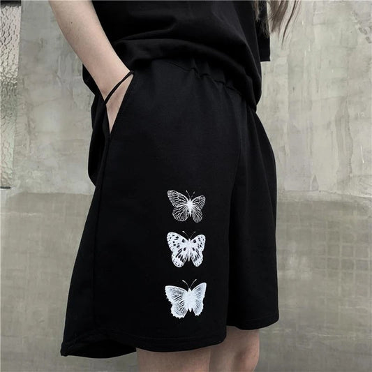 Sports Simple Butterfly Print Women's Shorts