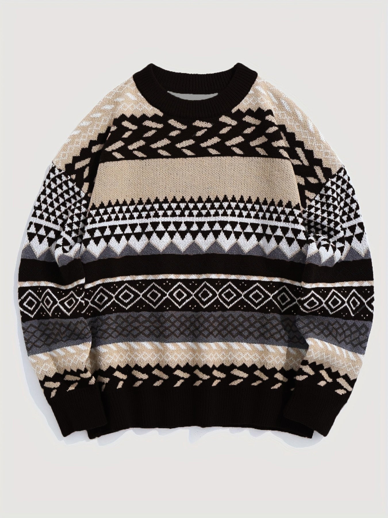 Printing And Dyeing Pullover Sweater Women Loose Retro National Trend