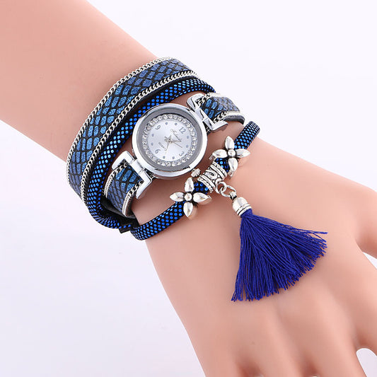 Ladies Hand Flower Tassel Popular Quartz Watch