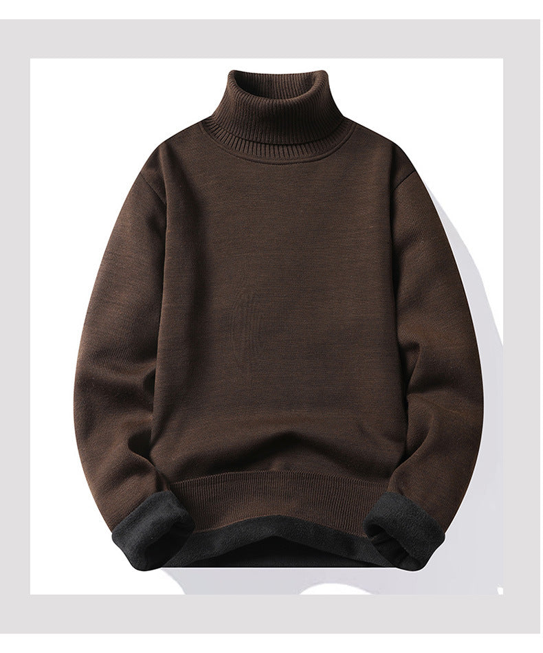 High-neck Men's Sweater Bottoming Plush