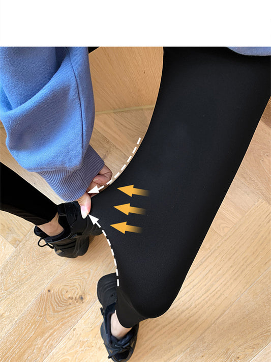 High-waisted Abdomen Stretch Tight-fitting Plus Velvet Thick Yoga Pants