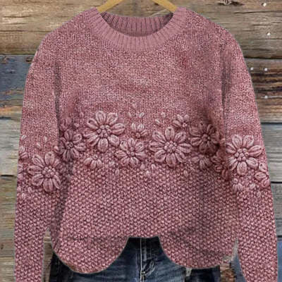 Printed European And American Style Plus Size Sweater