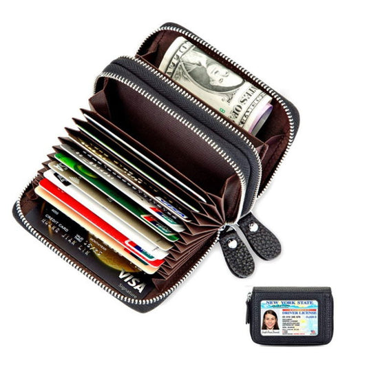 New leather wallet large capacity double zipper