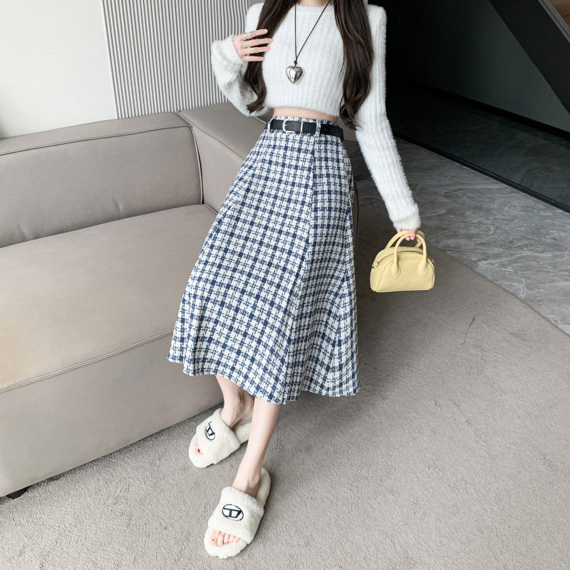 High Waist Plaid Elegant Skirt For Women