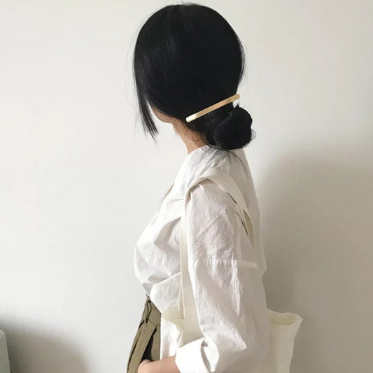 Metal Brushed Simple Word Duckbill Clip Liu Seaside Clip Top Clip