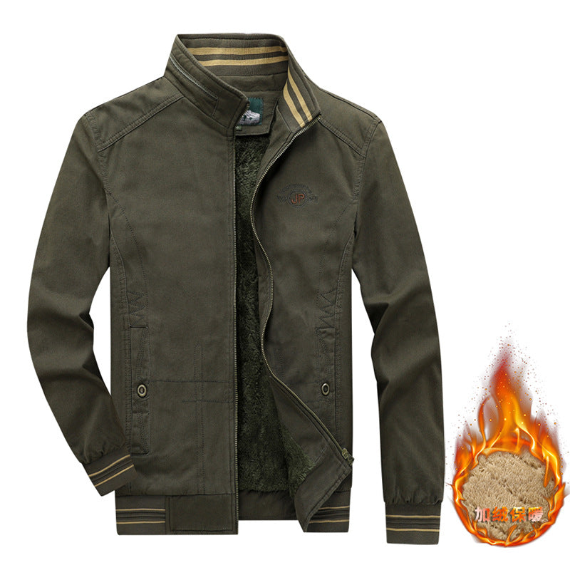 Men's Business Fleece-lined Casual Wind Coat