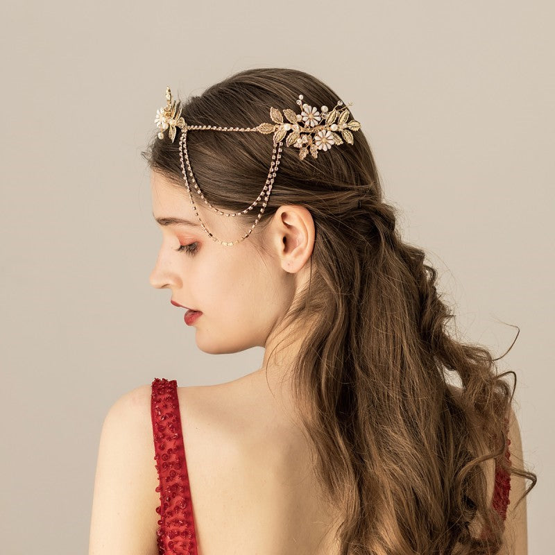 Chain bridal headband handmade bridal headband