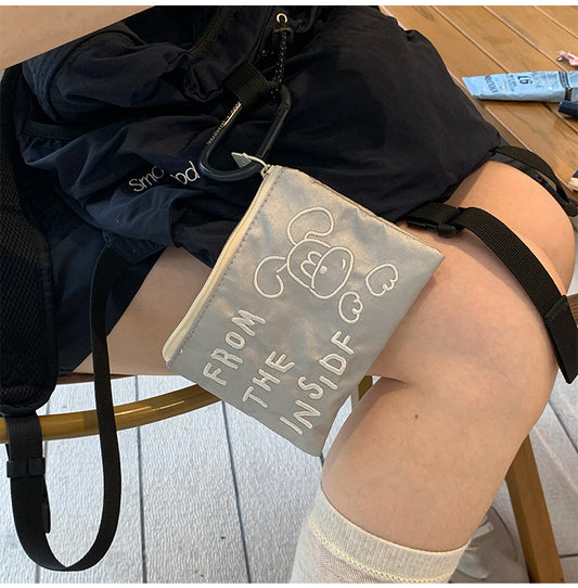 Bow Silver Change Card Holder Female Storage Small Bag