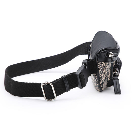 Snake print fashion belt bag