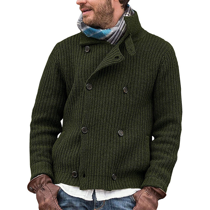 Knitted Coat Multicolor Cross-border Double-breasted Sweater
