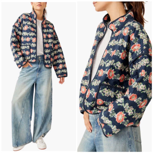 Autumn And Winter Cotton Printed Women's Cotton Coat